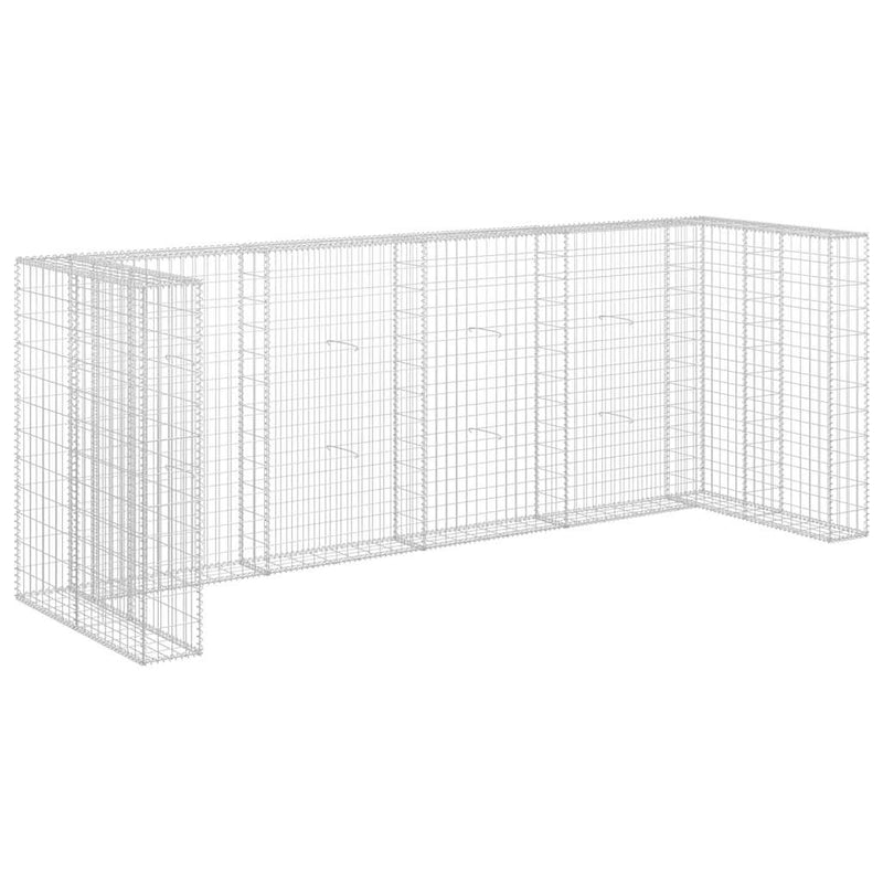 Perete gabion pentru pubele, 320x100x120 cm, oțel galvanizat