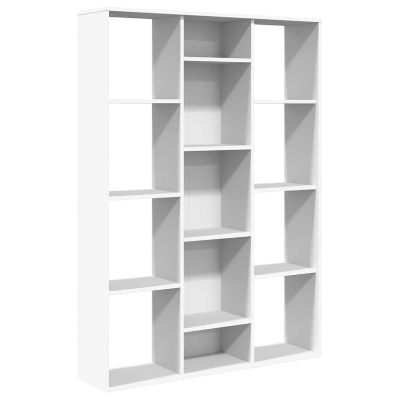 Separator cameră/Bibliotecă, alb, 100x24x140 cm, lemn prelucrat