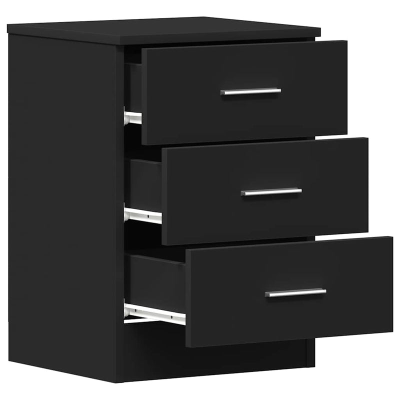 Noptiere, 2 buc., negru, 38x35x56 cm, lemn prelucrat