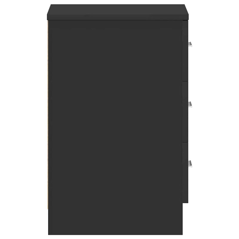 Noptiere, 2 buc., negru, 38x35x56 cm, lemn prelucrat