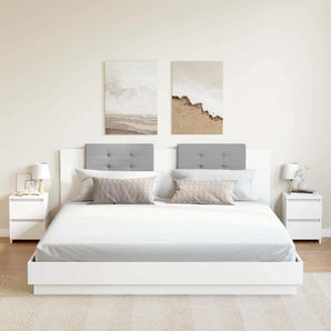 Noptiere, 2 buc., alb, 30x30x40 cm, lemn prelucrat