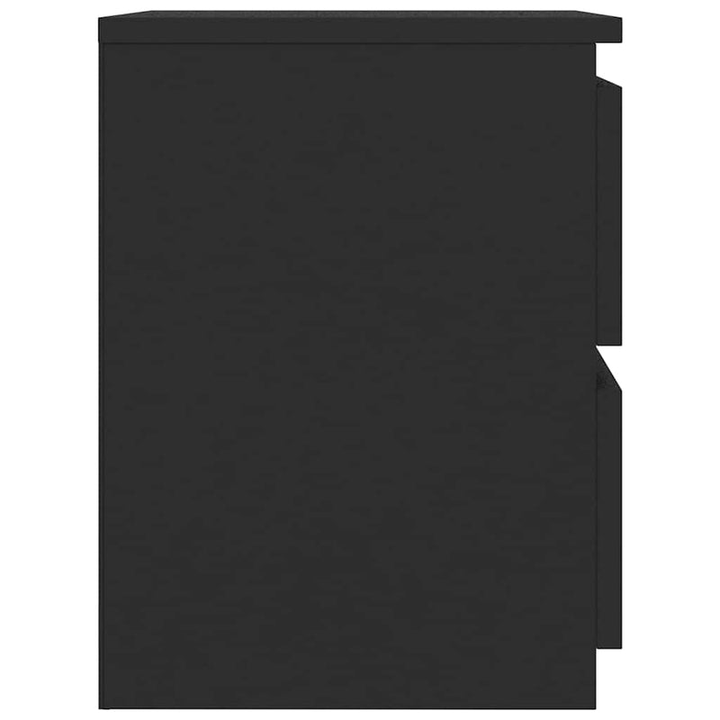 Noptiere, 2 buc., negru, 30x30x40 cm, lemn prelucrat