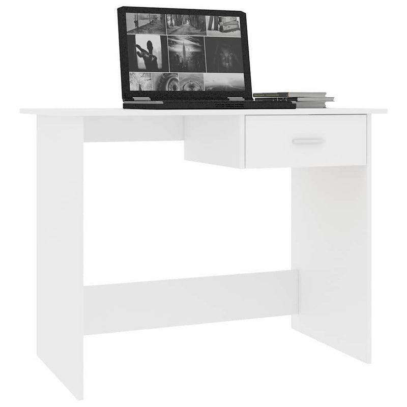 Birou, alb, 100x50x76 cm, lemn prelucrat