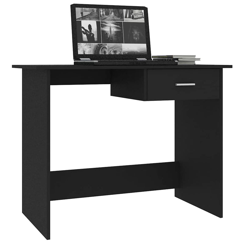 Birou, negru, 100x50x76 cm, lemn prelucrat