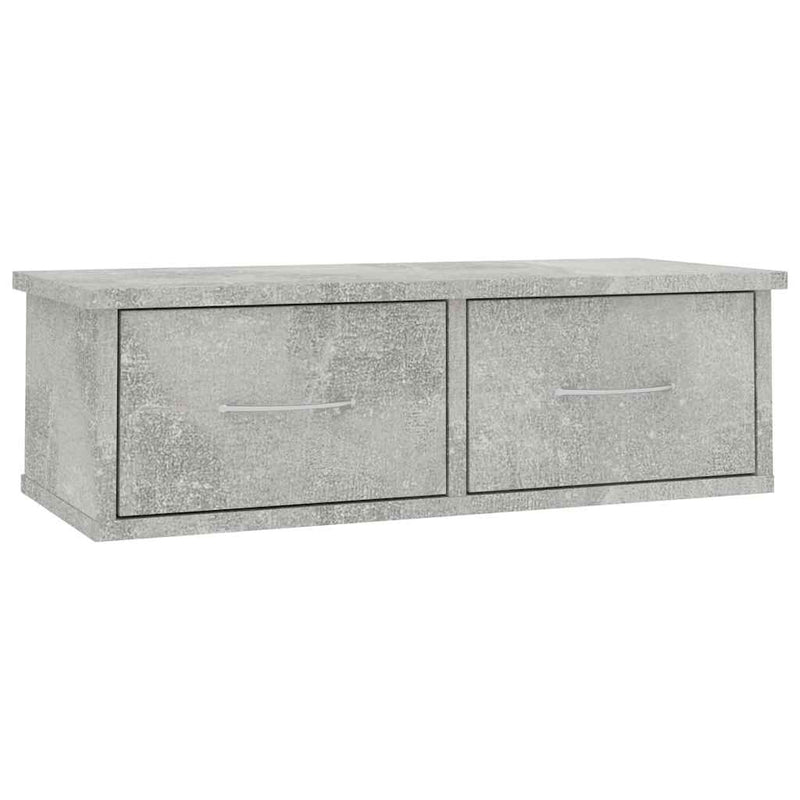 Dulap de perete cu sertare, gri beton, 60x26x18,5 cm