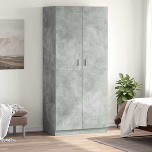 Șifonier, gri beton, 90x52x200 cm, lemn prelucrat