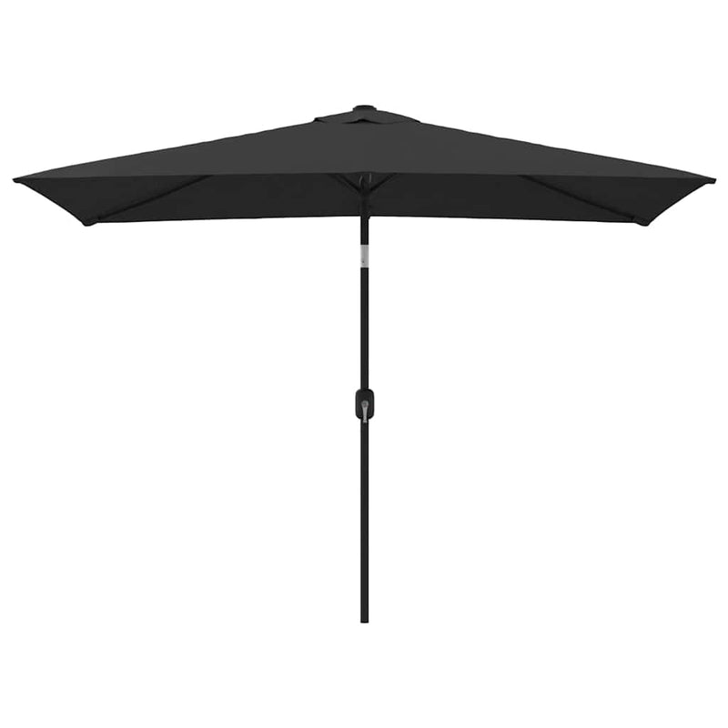 Umbrelă de soare de exterior cu stâlp metalic, negru 300x200 cm