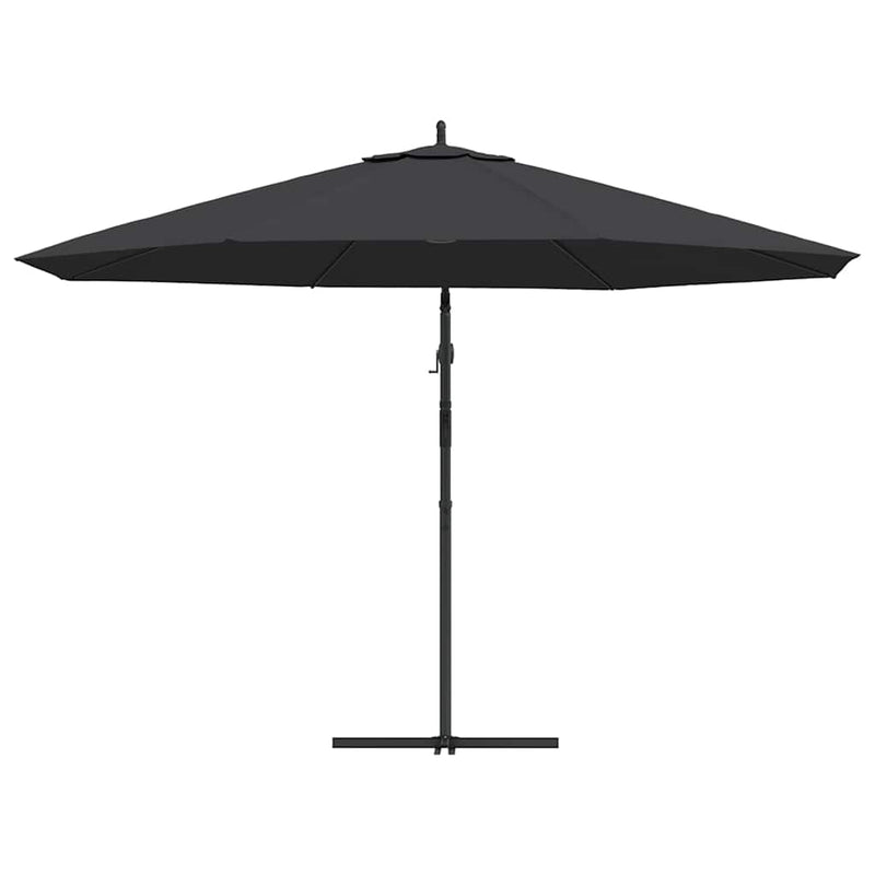 Umbrelă consolă de grădină cu stâlp din aluminiu, negru, 350 cm