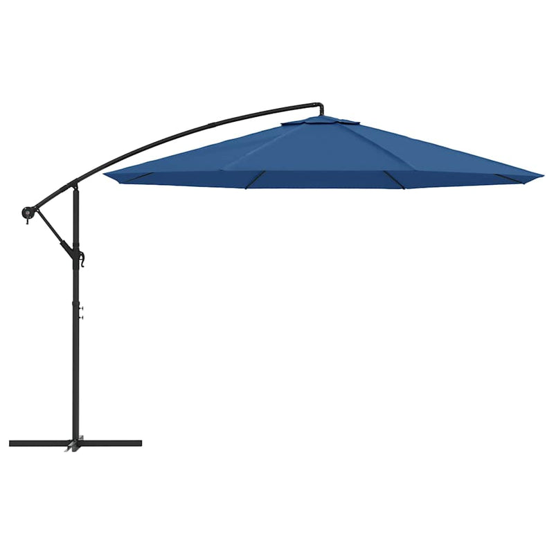 Umbrelă consolă de grădină, stâlp din aluminiu, albastru 350 cm
