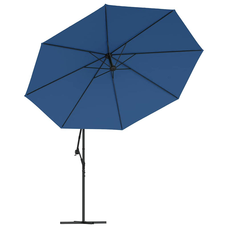 Umbrelă consolă de grădină, stâlp din aluminiu, albastru 350 cm