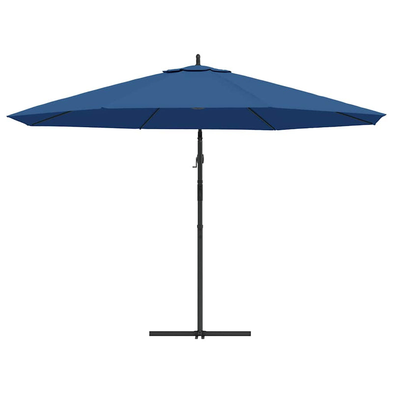 Umbrelă consolă de grădină, stâlp din aluminiu, albastru 350 cm