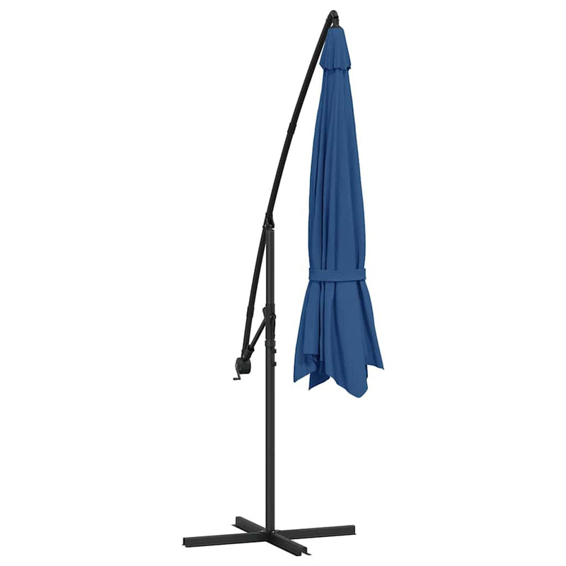 Umbrelă consolă de grădină, stâlp din aluminiu, albastru 350 cm