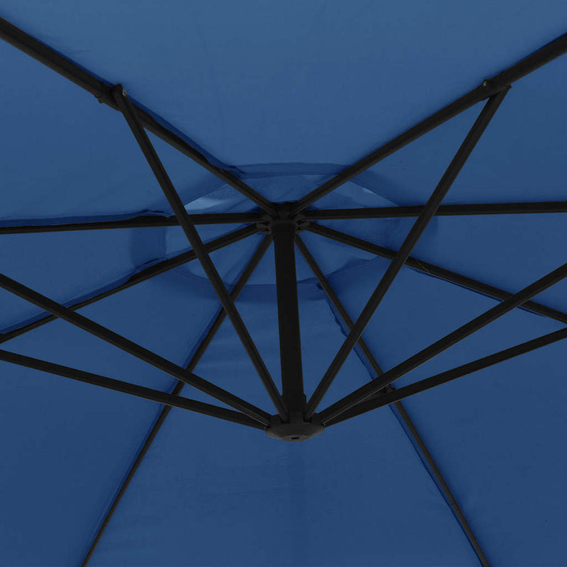 Umbrelă consolă de grădină, stâlp din aluminiu, albastru 350 cm