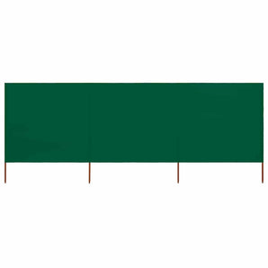 Paravan anti-vânt cu 3 panouri, verde, 400 x 80 cm, textil