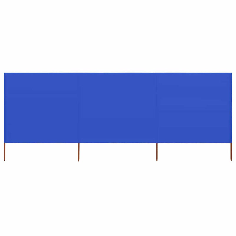 Paravan anti-vânt cu 3 panouri, azur, 400 x 80 cm, textil