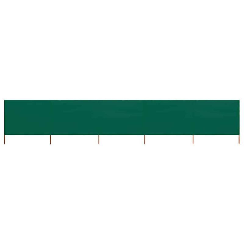 Paravan anti-vânt cu 5 panouri, verde, 600 x 80 cm, textil