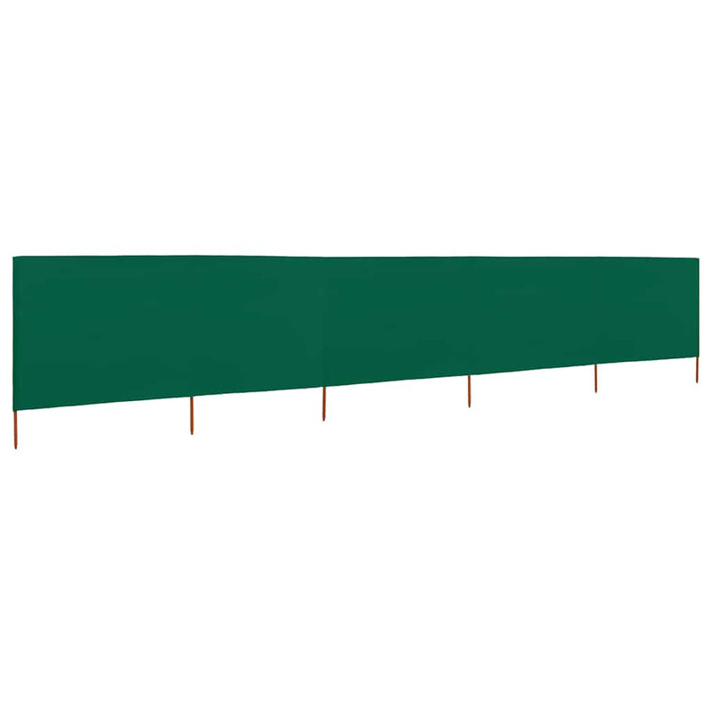 Paravan anti-vânt cu 5 panouri, verde, 600 x 80 cm, textil