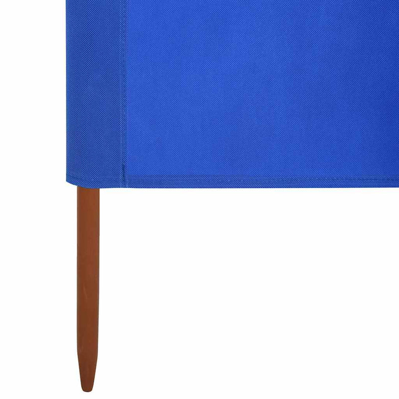 Paravan anti-vânt cu 5 panouri, azur, 600 x 160 cm, textil