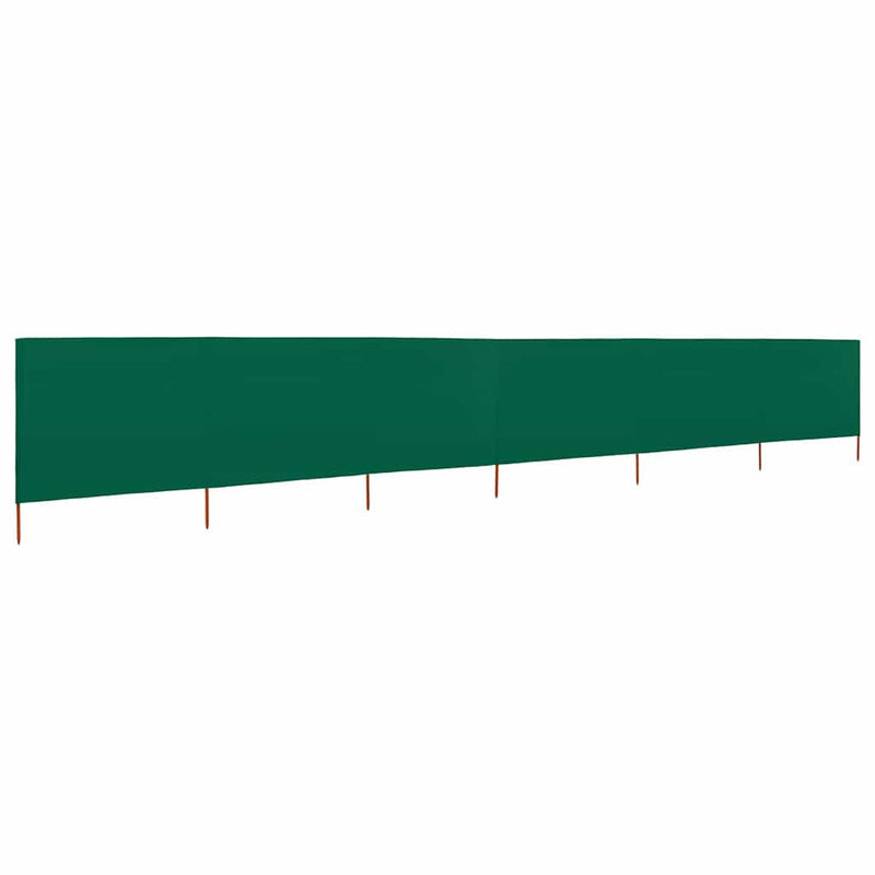 Paravan anti-vânt cu 6 panouri, verde, 800 x 120 cm, textil
