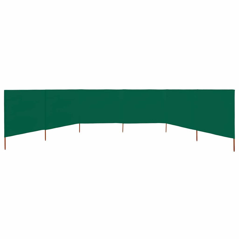 Paravan anti-vânt cu 6 panouri, verde, 800 x 120 cm, textil