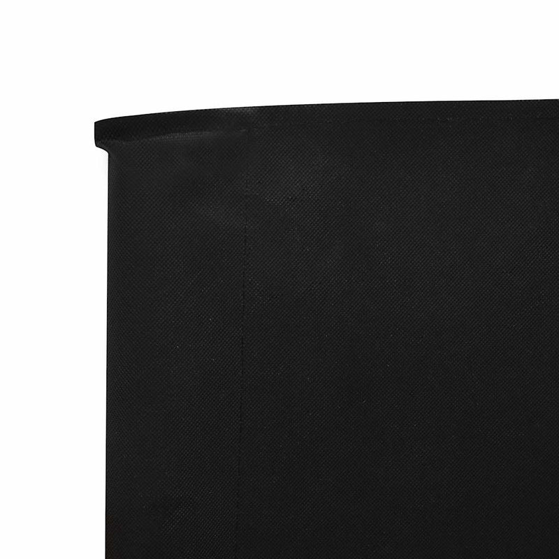 Paravan anti-vânt cu 6 panouri, negru, 800 x 120 cm, textil