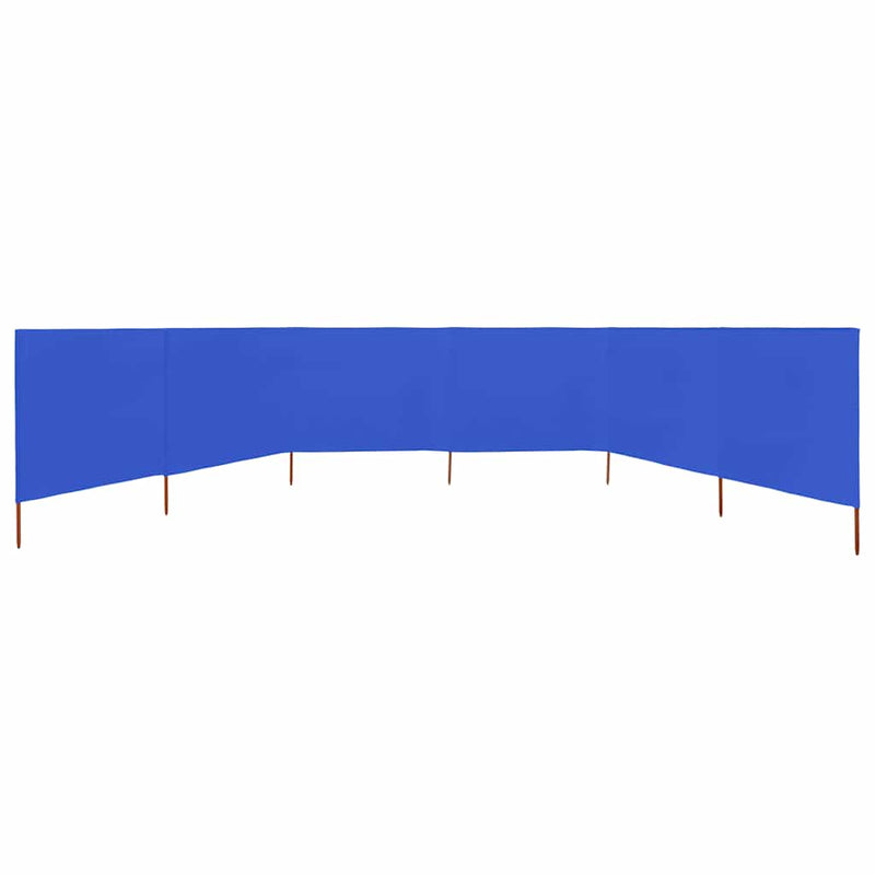 Paravan anti-vânt cu 6 panouri, azur, 800 x 120 cm, textil