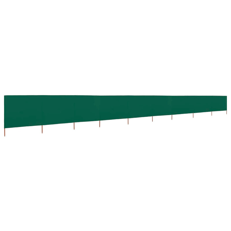 Paravan anti-vânt cu 9 panouri, verde, 1200 x 80 cm, textil
