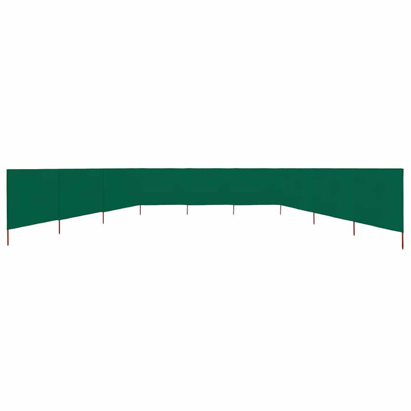 Paravan anti-vânt cu 9 panouri, verde, 1200 x 80 cm, textil