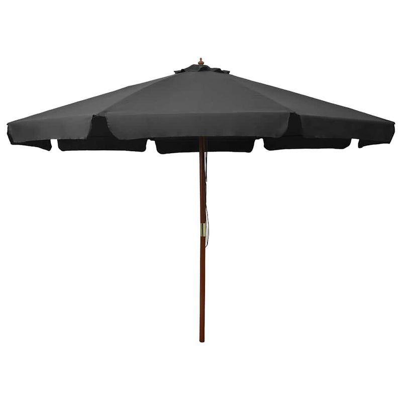 Umbrelă de soare de exterior, stâlp din lemn, antracit, 330 cm