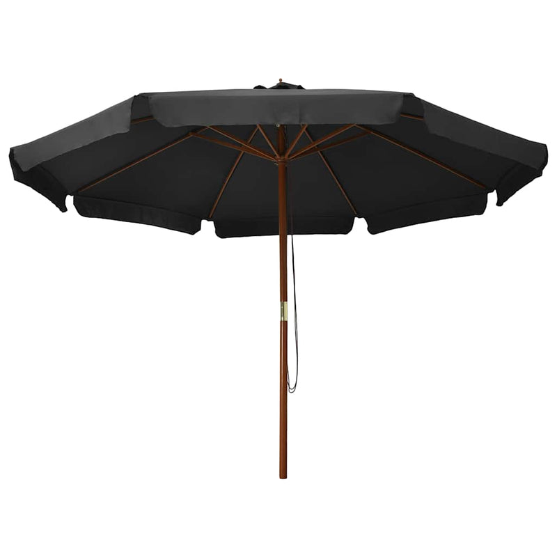 Umbrelă de soare de exterior, stâlp din lemn, antracit, 330 cm