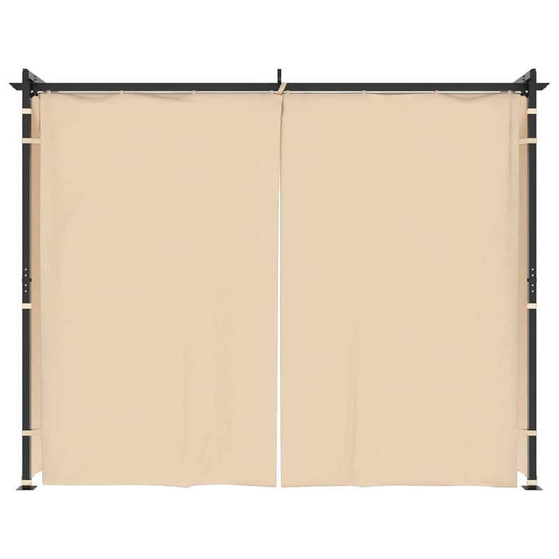 Pavilion cu draperii, crem, 3 x 3 m, oțel