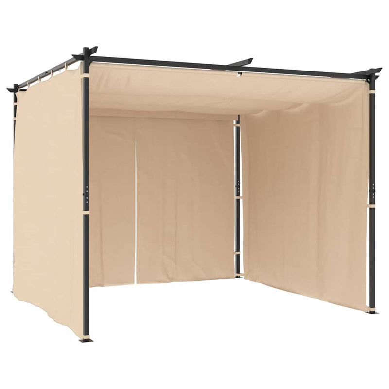 Pavilion cu draperii, crem, 3 x 3 m, oțel
