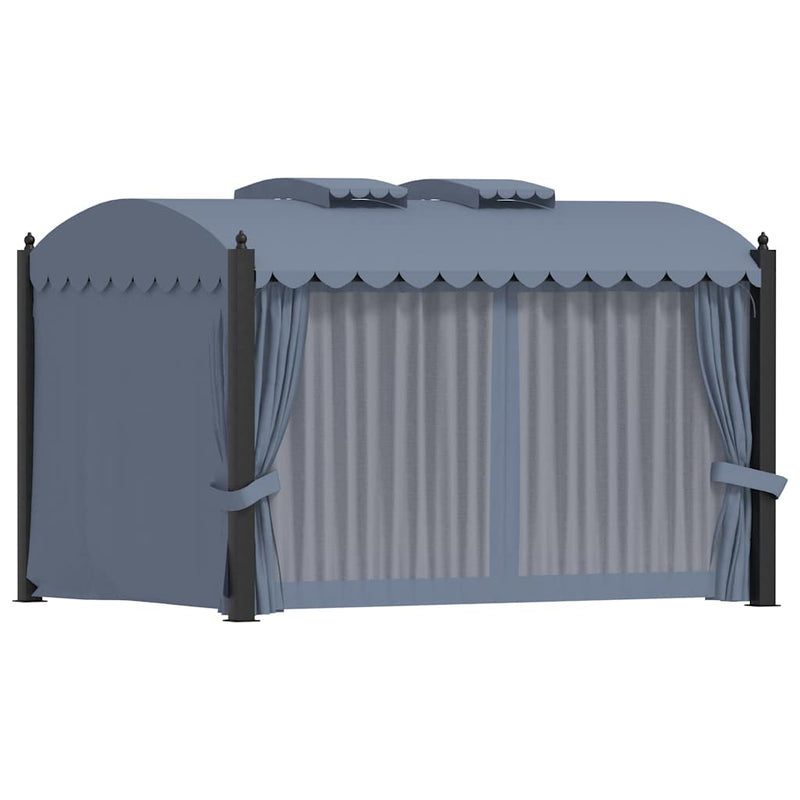 Pavilion cu perdele, antracit, 3 x 4 m, oțel