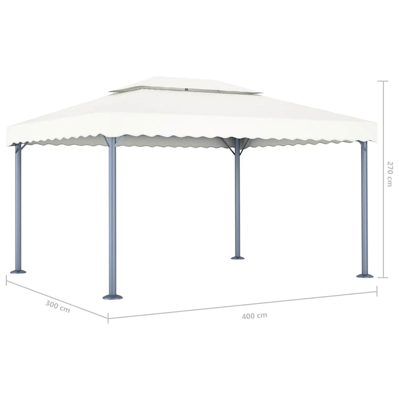 48062 Gazebo 400x300 cm Cream Aluminium