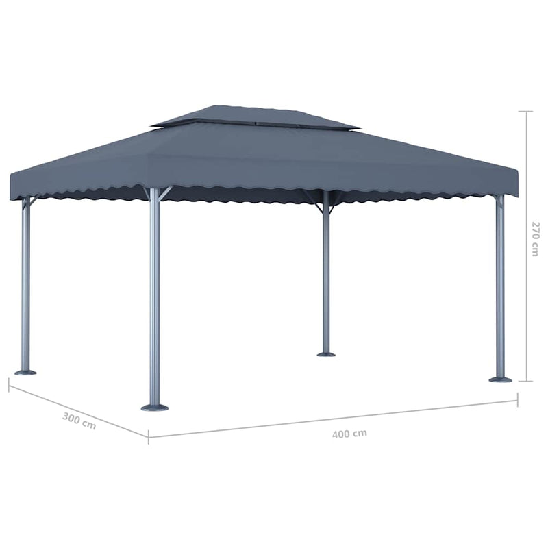 Pavilion, antracit, 400 x 300 cm, aluminiu