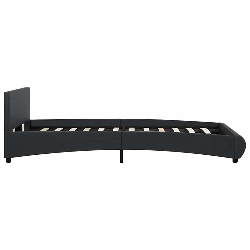 Cadru de pat cu LED, negru, 120 x 200 cm, piele ecologică