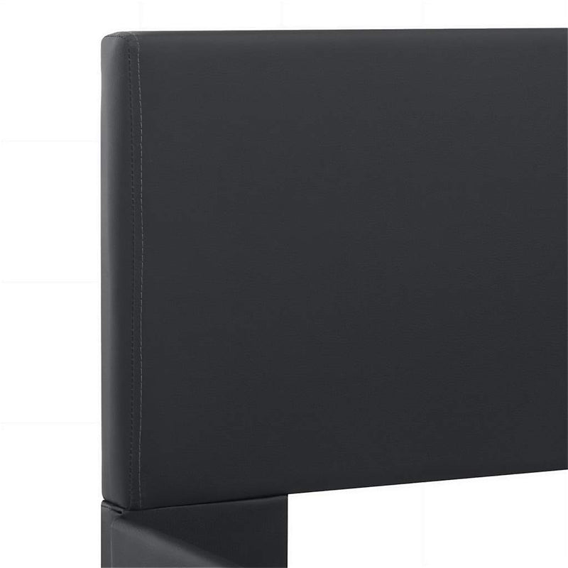 Cadru de pat cu LED, negru, 120 x 200 cm, piele ecologică