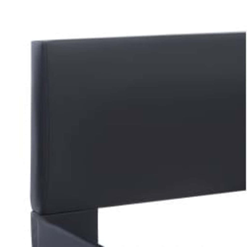 Cadru de pat cu LED, negru, 140 x 200 cm, piele ecologică
