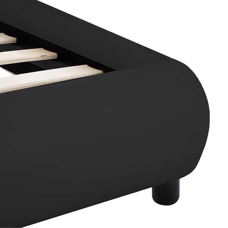 Cadru de pat cu LED, negru, 160 x 200 cm, piele ecologică