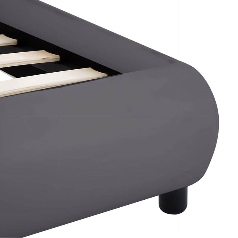 Cadru de pat cu LED, gri, 180 x 200 cm, piele artificială