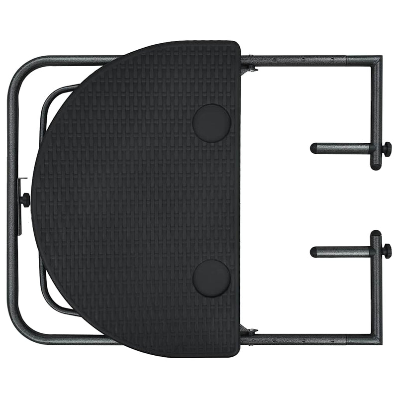 Masă balcon suspendată negru 60x64x83,5 cm plastic aspect ratan