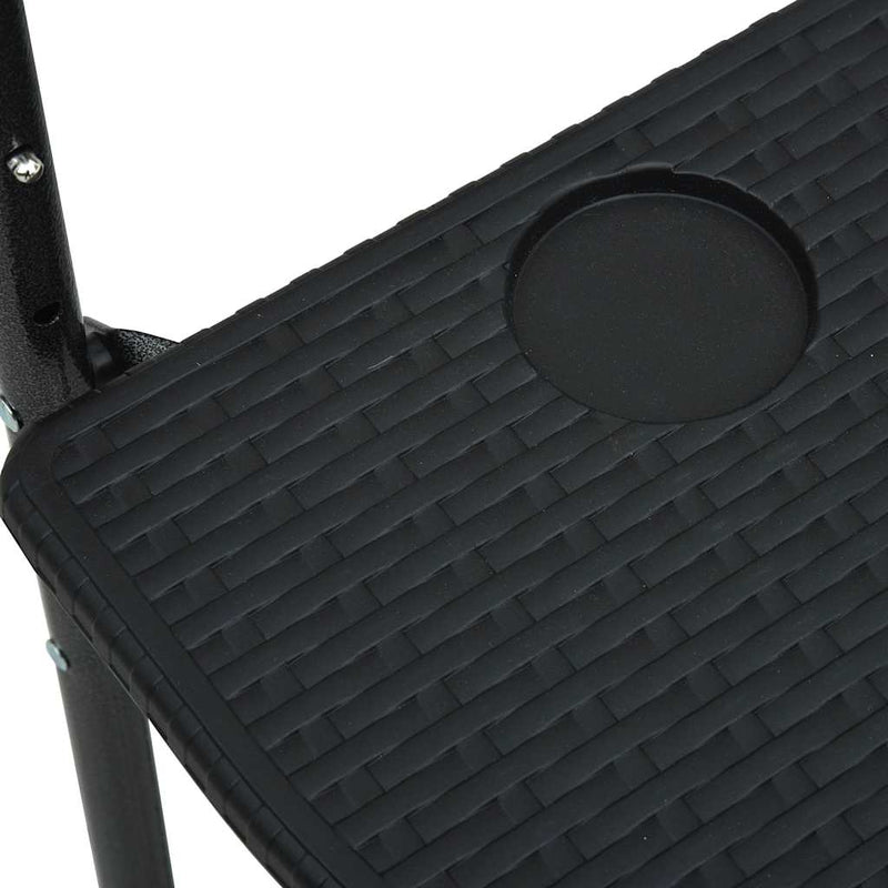 Masă balcon suspendată negru 60x64x83,5 cm plastic aspect ratan