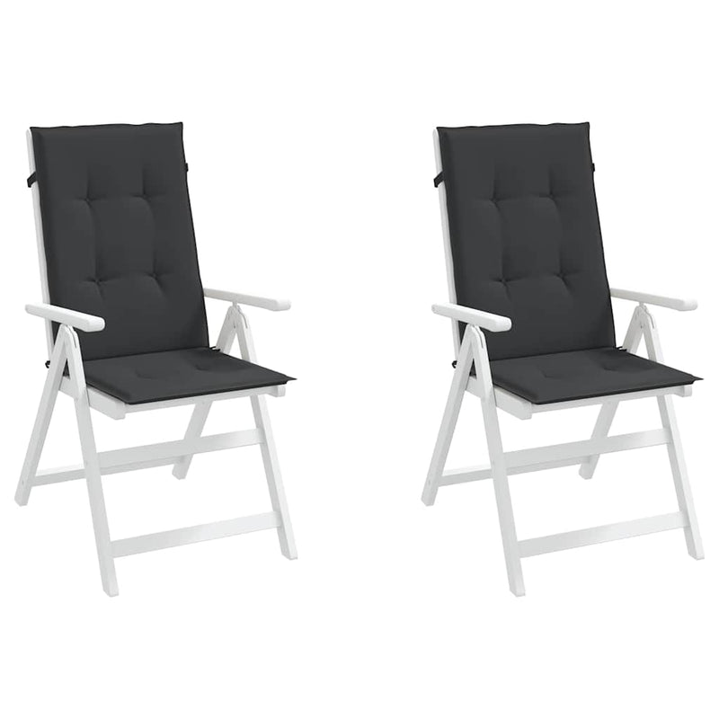 Perne scaun spătar înalt, 2 buc., negru, 120x50x3 cm, textil