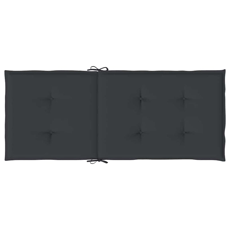 Perne scaun spătar înalt, 2 buc., negru, 120x50x3 cm, textil