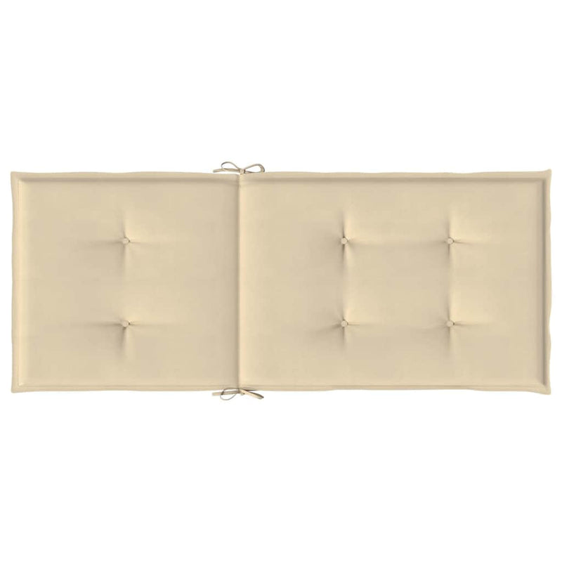 Perne scaun spătar înalt, 4 buc., bej, 120x50x3 cm, textil