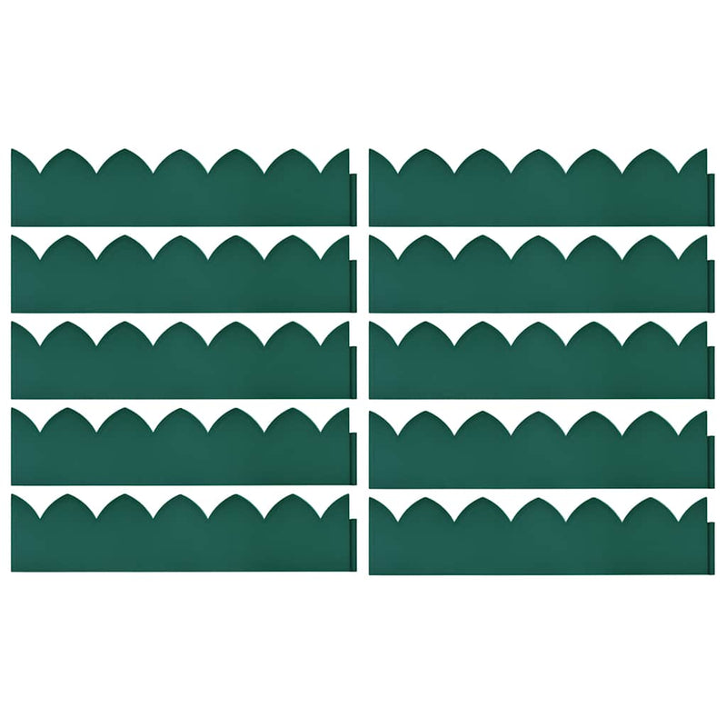 Borduri de gazon, 10 buc., verde, 65x15 cm, PP