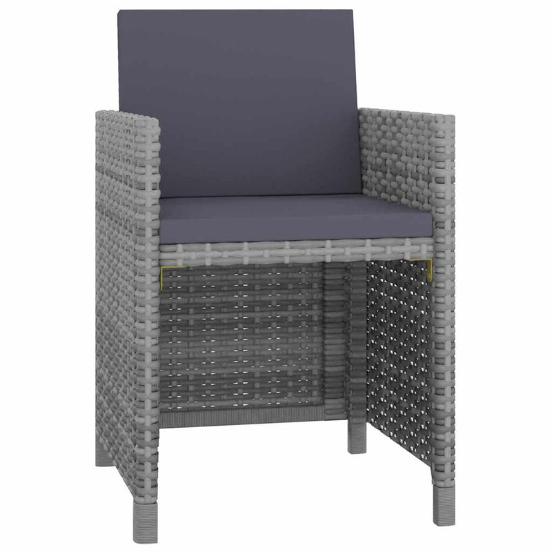 Set mobilier de exterior cu perne 13 piese, antracit, poliratan