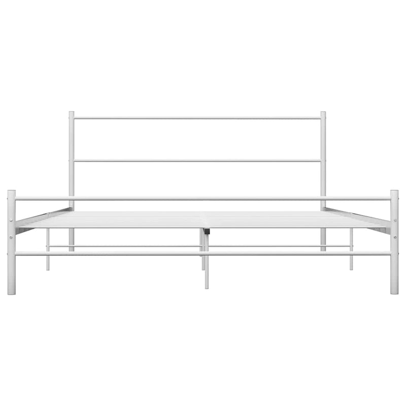 Cadru de pat, alb, 140 x 200 cm, metal