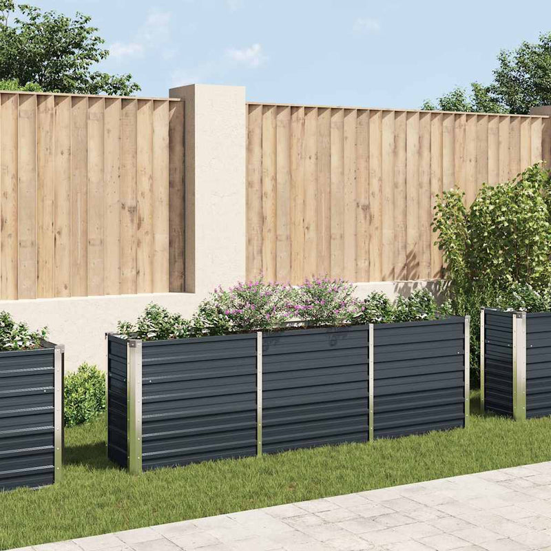 Strat înălțat de grădină antracit 240x40x77 cm oțel galvanizat