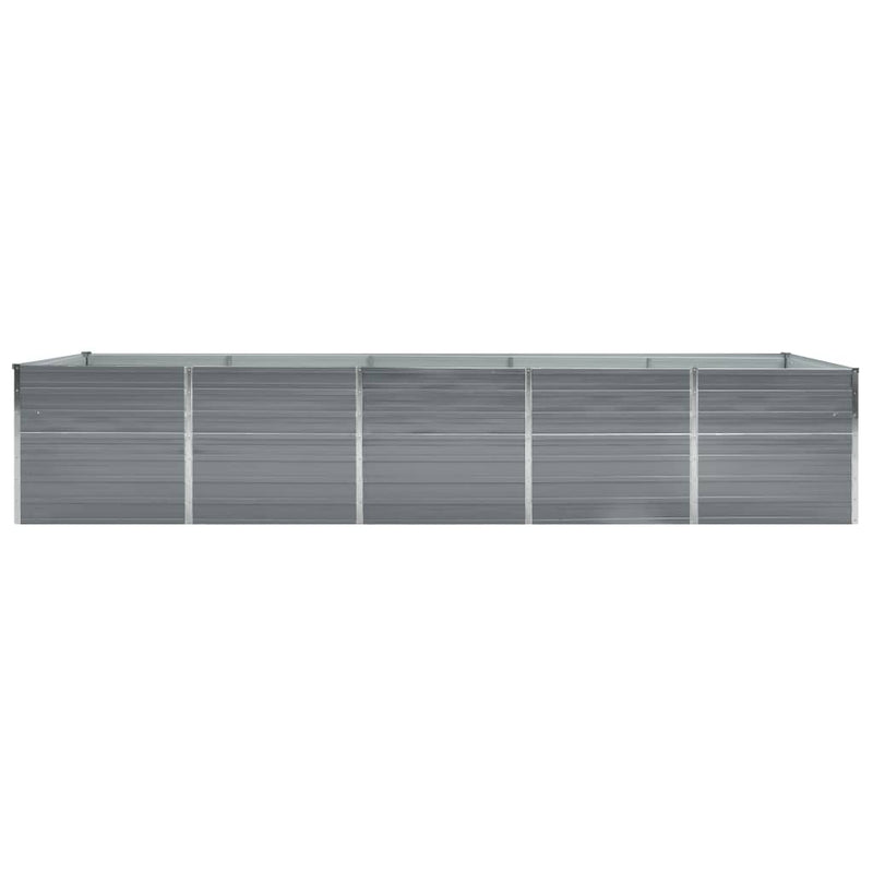 Strat înălțat de grădină, gri, 400x80x45 cm, oțel galvanizat